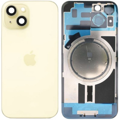 Sandreezz Apple iPhone 15 Rear Housing Glass + Camera Lens + Metal Plate + Magsafe Magnets Back Panel(Yellow) Sandreezz Apple iPhone 15 Rear Housing Glass + Camera Lens + Metal Plate + Magsafe Magnets Back Panel(Yellow)