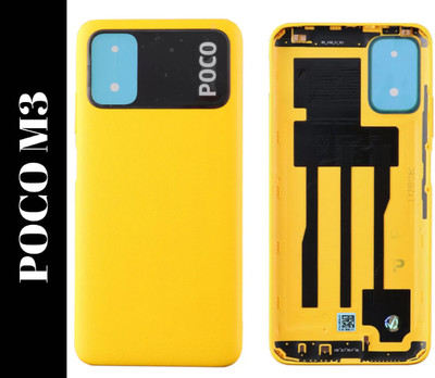 Flipkart SmartBuy POCO M3 Original (with Side Button) Back Panel(Yellow)