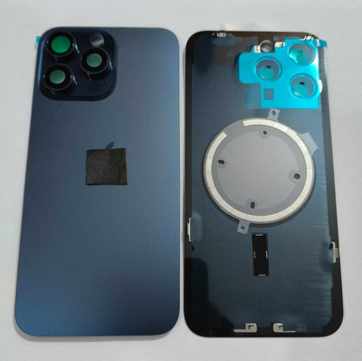 SPAREWARE Apple With Wireless Magnet Camera Glass Lens iPhone 15 Pro Max -Blue Back Panel(Blue)