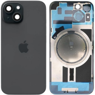 Sandreezz Apple iPhone 15 Rear Housing Glass + Camera Lens + Metal Plate + Magsafe Magnets Back Panel(Black) Sandreezz Apple iPhone 15 Rear Housing Glass + Camera Lens + Metal Plate + Magsafe Magnets Back Panel(Black)
