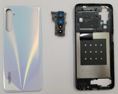 SRaccessories Realme 6 (With Middle Ring & Side Volume Power Buttons) Full Panel(White)