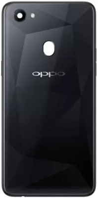 Sandreezz Oppo F7 (with Proper Logo) (With Middle Ring Camera Lens & Side Volume Power Buttons) Back Panel(Diamond Black)