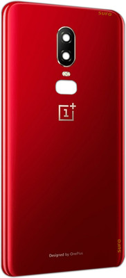 SUFO Oneplus 6 With Camera Glass Back Panel(Amber Red)