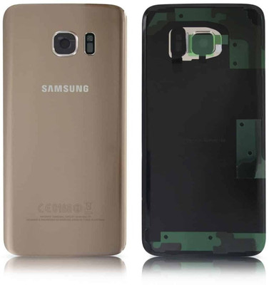 SRaccessories Galaxy S7 Edge with lance (Glass) Back Panel(Gold)