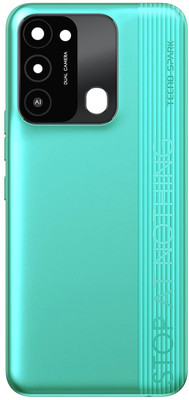 HQP for Tecno Spark 8C ( KG5k, KG5j, KG5n, MZ-TECNO KG5k ) [ With Volume + Power Key, Camera Glass and Camera Lens Cover ] Battery Back Door Replacement Back Panel(Turquoise, Green)