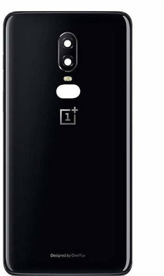SRaccessories Oneplus 6 (Glossy Glass) Back Panel(Black)