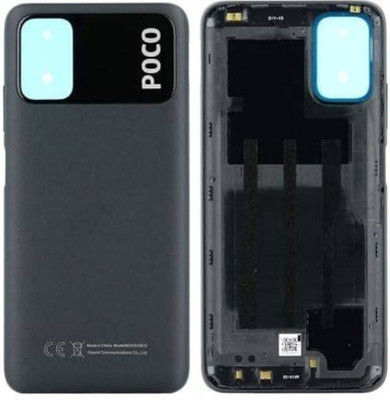 Sandreezz Xiaomi Poco M3 (with Side Volume & Power Buttons) (with Proper Logo) Back Panel(Power Black)