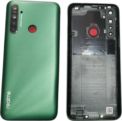 Sandreezz Realme 5i (with Proper Logo) (With Camera Lens & Side Volume Power Buttons) Back Panel(Green)
