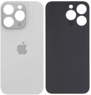 KezeMize Apple iPhone 14 Pro (Best Quality)(With Proper Logo)(Glass) Back Panel(Silver)