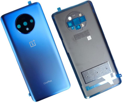 FixHub ONEPLUS 7T Glass Back Battery Door Housing Panel with Camera Frame Back Panel(GLACIER BLUR)
