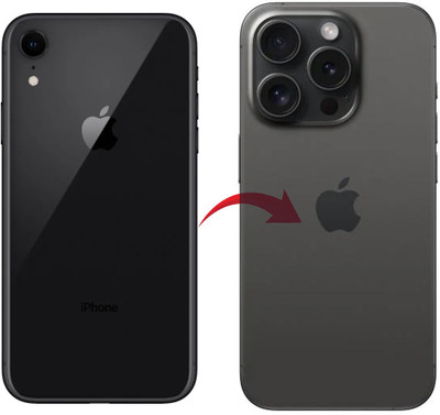 Hespa iPhone XR to iPhone 15 Pro Full Body Housing Converter Kit Include Battery Adhesive & Waterproof Seal - Full Panel(Black)
