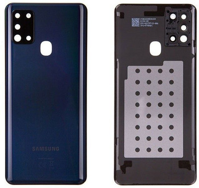 Sparevilla Samsung Samsung Galaxy A21s : Black (WITH ALL BRAND LOGO & CAMERA GLASS LENS FITTING) Back Panel(Black)