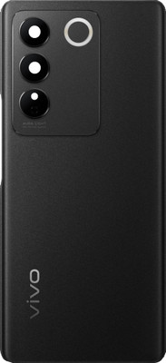 Sandreezz Vivo V27 Pro (5G) (Glass) (With Camera lens Ring) (with Proper Logo) Back Panel(Noble Black)