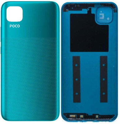 Sandreezz Xiaomi Poco C3 (With Side Volume & Power Buttons) (with Proper Logo) Back Panel(Lime Green,)