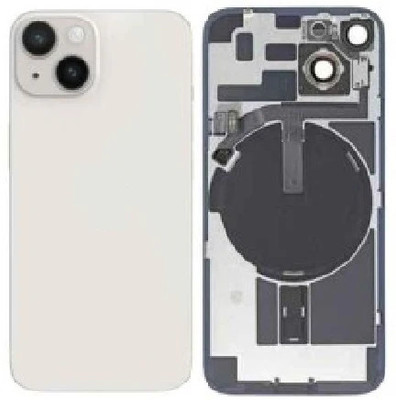 KezeMize Apple iPhone 14 Plus Rear Housing Glass + Camera Lens + Metal Plate + Magsafe Magnets Back Panel(Starlight)