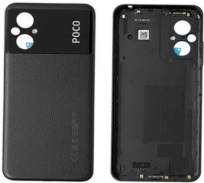 Sandreezz Xiaomi Poco M5 (with Proper Logo) (with Side Volume & Power Buttons) Back Panel(Power Black)