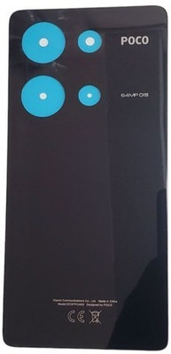 SRaccessories Poco M6 Pro 5G Glass Back Panel(Black)