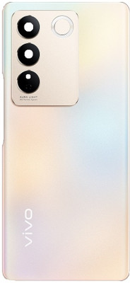 Sandreezz Vivo V27 Pro (5G) (Glass) (With Camera lens Ring) (with Proper Logo) Back Panel(Flowing Gold)