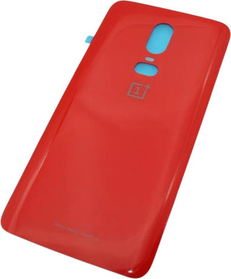 KezeMize OnePlus 6 (Glass)(Best Quality)(With Proper Logo) Back Panel(Red)