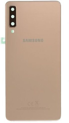 FLOUNDER SAMSUNG A7 2018 (GLASS) WITH CAMERA RING LENS Back Panel(GOLD)