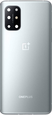 LEISURELIC ONEPLUS 8T (GLASS) WITH CAMERA RING GLASS PROPER LOGO Back Panel(LUNAR SILVER)