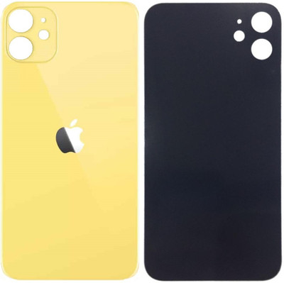 Sandreezz Apple iPhone 11 (Glass) (Best Quality) (with Proper Logo) Back Panel(Yellow)
