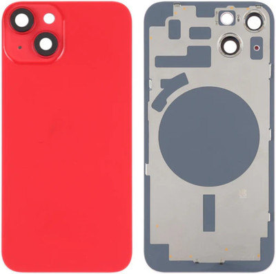 KezeMize Apple iPhone 14 (Rear Housing Glass + Camera Lens + Metal Plate + Magsafe Magnets) Back Panel(Red)