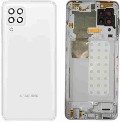 AAA Spares For Samsung galaxy A22 4G (with Midle Ring,Side Key, Camera Lens) Full Panel(White)