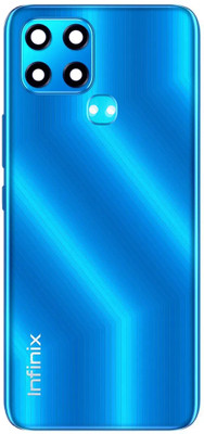 HQP for Infinix Smart 6 ( X6511B, X6511C, X6511E ) Battery Back Door Replacement [ With Volume + Power Key and Camera Glass ] Back Panel(Ocean Blue)