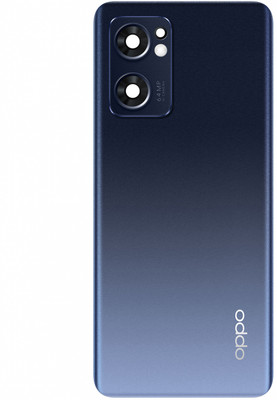 HQP for Oppo Reno7 5G ( CPH2371 ) - [ With Pre Installed Adhesive Tape + Camera Glass ] Battery Back Door Replacement Back Panel(Stary Black)