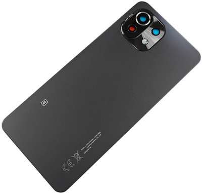 SPAREASP Xiaomi Redmi 11 Lite (Glass) Matt (With Camera Lens) Black Back Panel(Black)