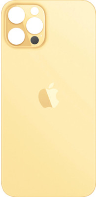 HQP for Apple iPhone 12 Pro ( A2407 / A2341 / A2406 / A2408 ) [ With LoGo & Pre Installed Adhesive Tape ] Battery Back Glass Door Replacement Back Panel(Gold)