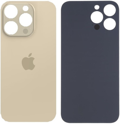 KezeMize Apple iPhone 14 Pro Max (Best Quality)(With Proper Logo)(Glass) Back Panel(Gold)