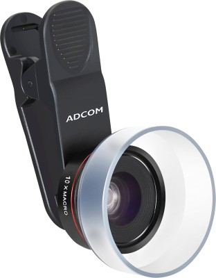 ADCOM AD-25MM Professional HD 10x Macro Lens with Lens Hood for Mobile Phone Camera - Universal Clip On Travel Lens - Mobile Phone Lens