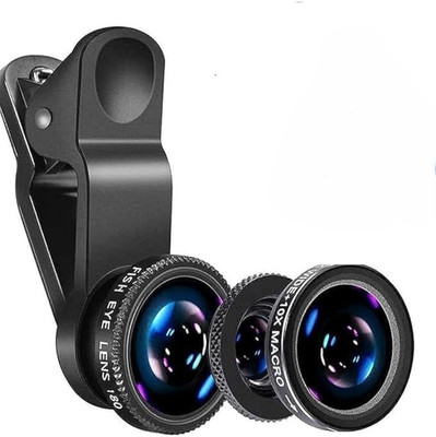 Mobcam Pro Wide Angle 3 in 1 Macro Lens Mobile Camera Lens, Fish Eye, Wide Angle Mobile Phone Lens