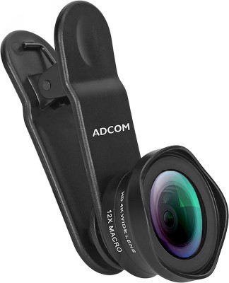 ADCOM AD-16MM Professional HD 4K No Deformation 120° Wide Angle + 12x Macro Mobile Phone Camera Lens - Universal Clip On Cell Phone Travel Lens for Professional Photography Compatible with All iPhone & Android Smartphones Mobile Phone Lens