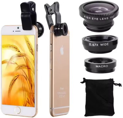 Glemox Premium 3 in 1 mobile camera lens ,fisheye lens, macro lens for photography Mobile Phone Lens
