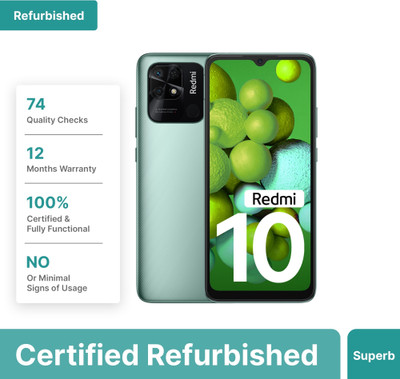(Refurbished) REDMI 10 (Caribbean Green, 64 GB)(4 GB RAM)