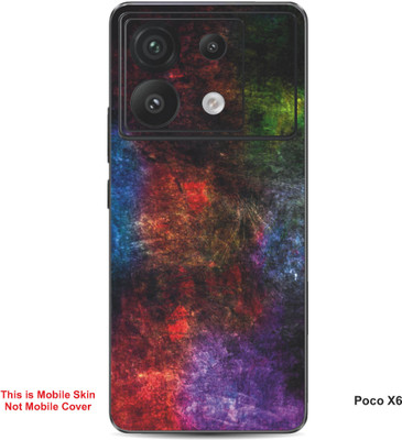 VYBE The Smart Choice Poco X6 Abstract Embossed Mobile Skin(Olive green 1)