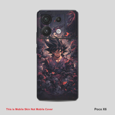 VYBE The Smart Choice Poco X6 Goku Mobile Skin Mobile Skin(Vampire Grey A15)