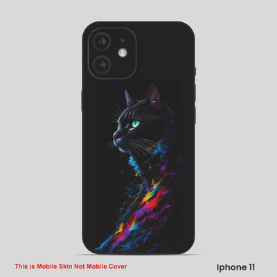 VYBE The Smart Choice iPhone 11 Cat Embossed Mobile Skin(Cyan Opaque 9)