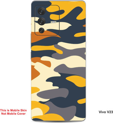 VYBE The Smart Choice Vivo V23 Camouflage Embossed Mobile Skin(Egg White 3)