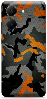 SkinoMania POCO X7 Pro 5G Premium Vinyl Mobile Skin (Multicolor) Mobile Skin(Camo_Orange)