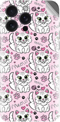 Snooky Apple Iphone 14 Pro Mobile Skin(Pink& White)