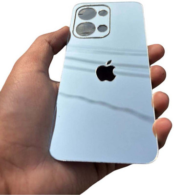 TWUAOP OPPO RENO 13 5G MOBILE SKIN ACRYLIC SHEET MIRROR BACK PANNEL APPLE LOGO Mobile Skin(Silver)