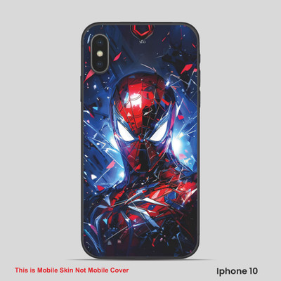 VYBE The Smart Choice iPhone 10 Super Hero Mobile Skin(Rose Madder, Dusky Blue 2)