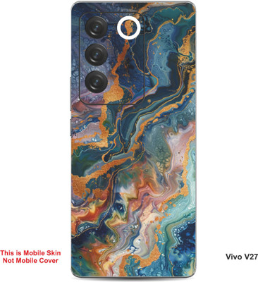 VYBE The Smart Choice Vivo V27 Abstract Embossed Mobile Skin(Pinkish Grey 5)