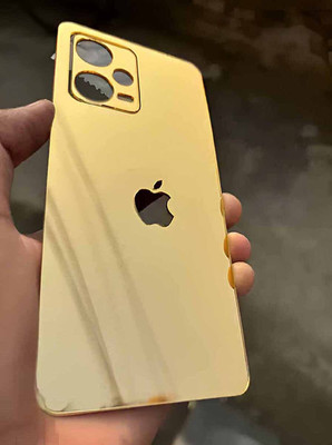 MOKPLZ REDMI NOTE 12 PRO 5G MOBILE SKIN,MIRROR BACK PANNEL ACRYLIC SHEET Mobile Skin(GOLDEN)