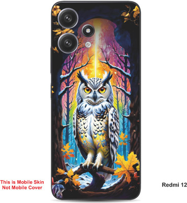 VYBE The Smart Choice Redmi 12 Owl Embossed Mobile Skin(Golden Brown 7)