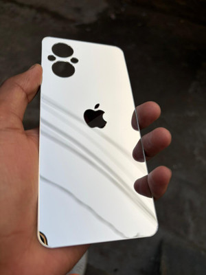 TWUAOP OPPO F21 PRO 5G MIRROR BACK PANNEL ACRYLIC SHEET APPLE Mobile Skin(Silver)